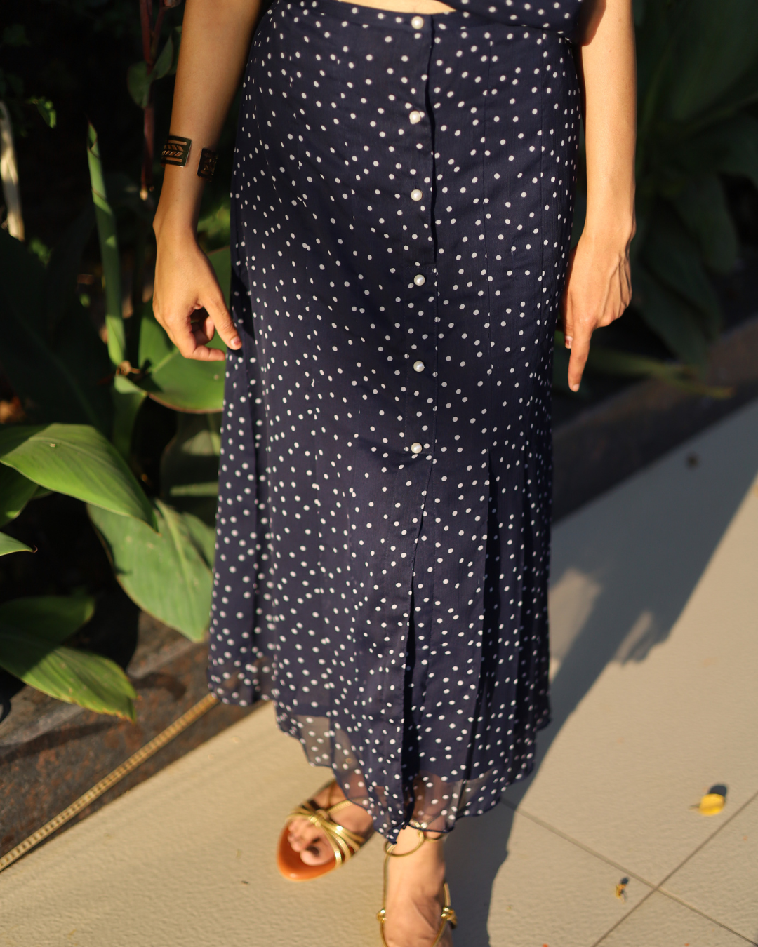 Polka Dot Midi Skirt