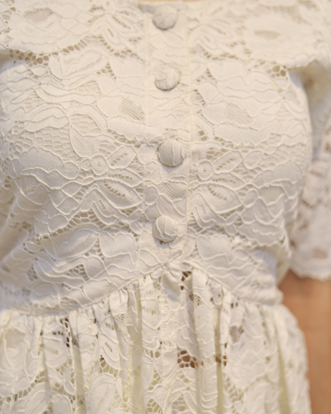 Camellia Lace Round Neck Top