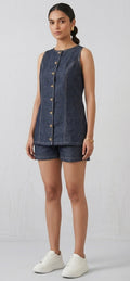Denim sleeveless top