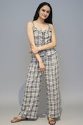 Check pleated trouser