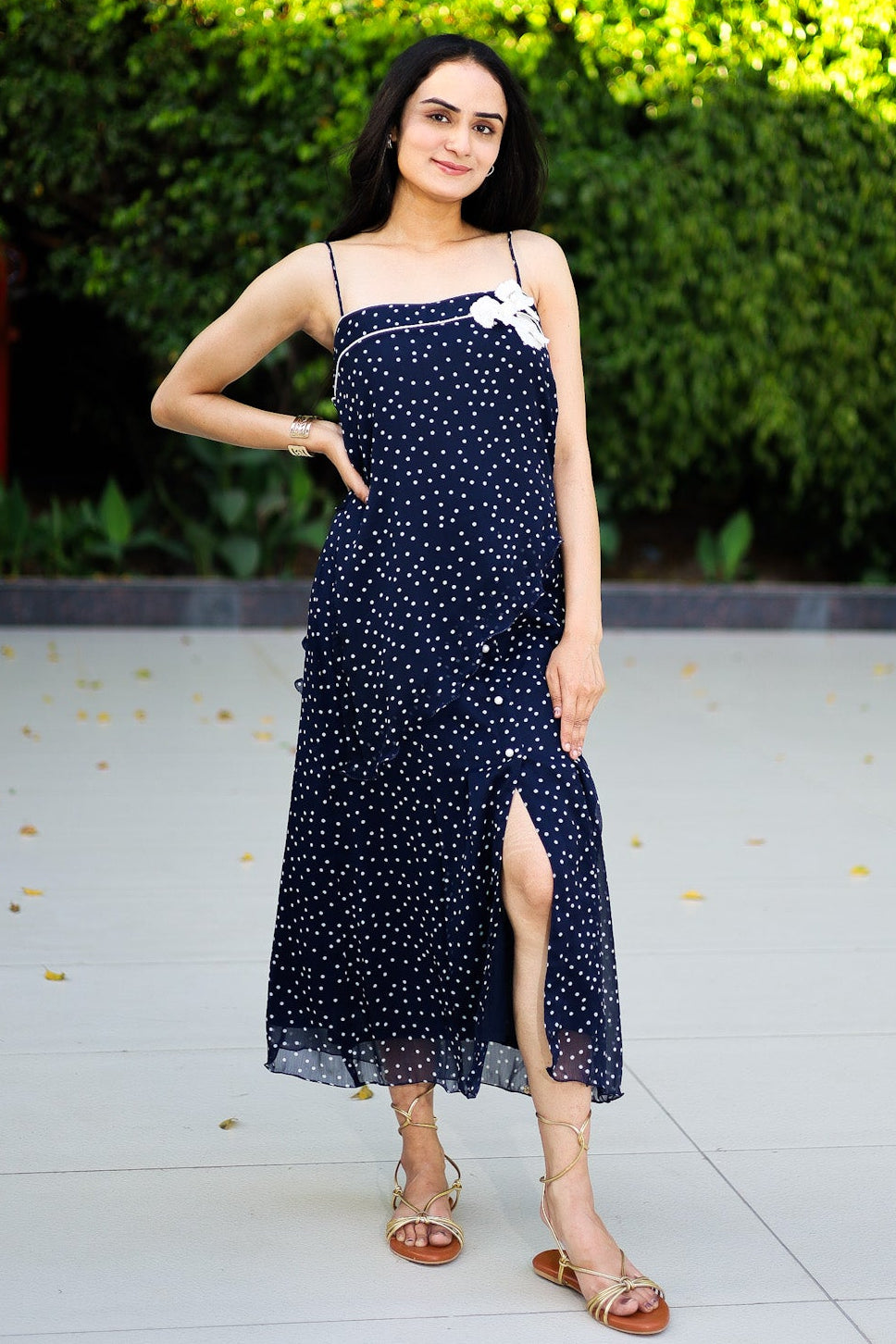 Polka Dot Midi Skirt