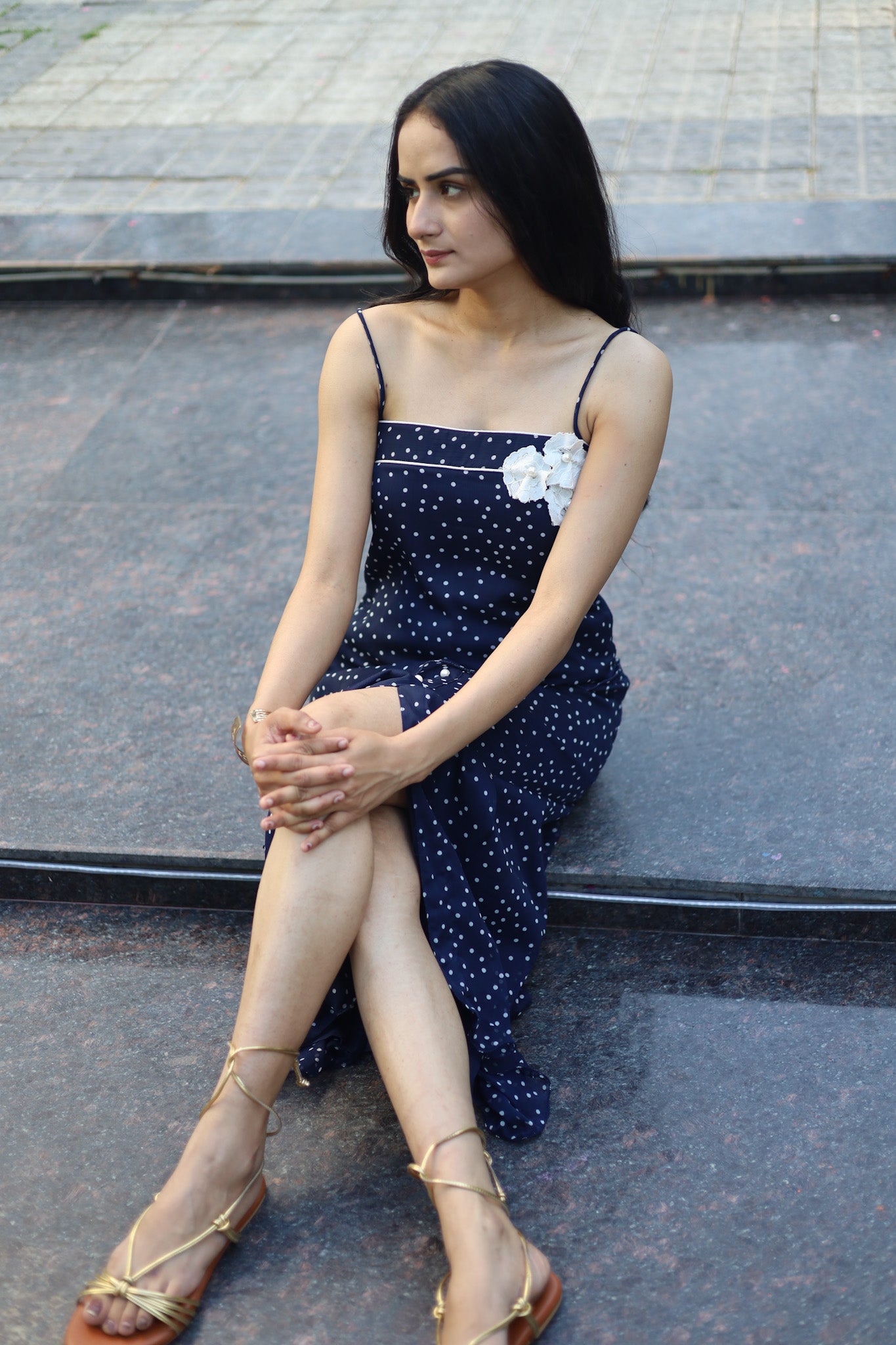 Polka Dot Midi Skirt