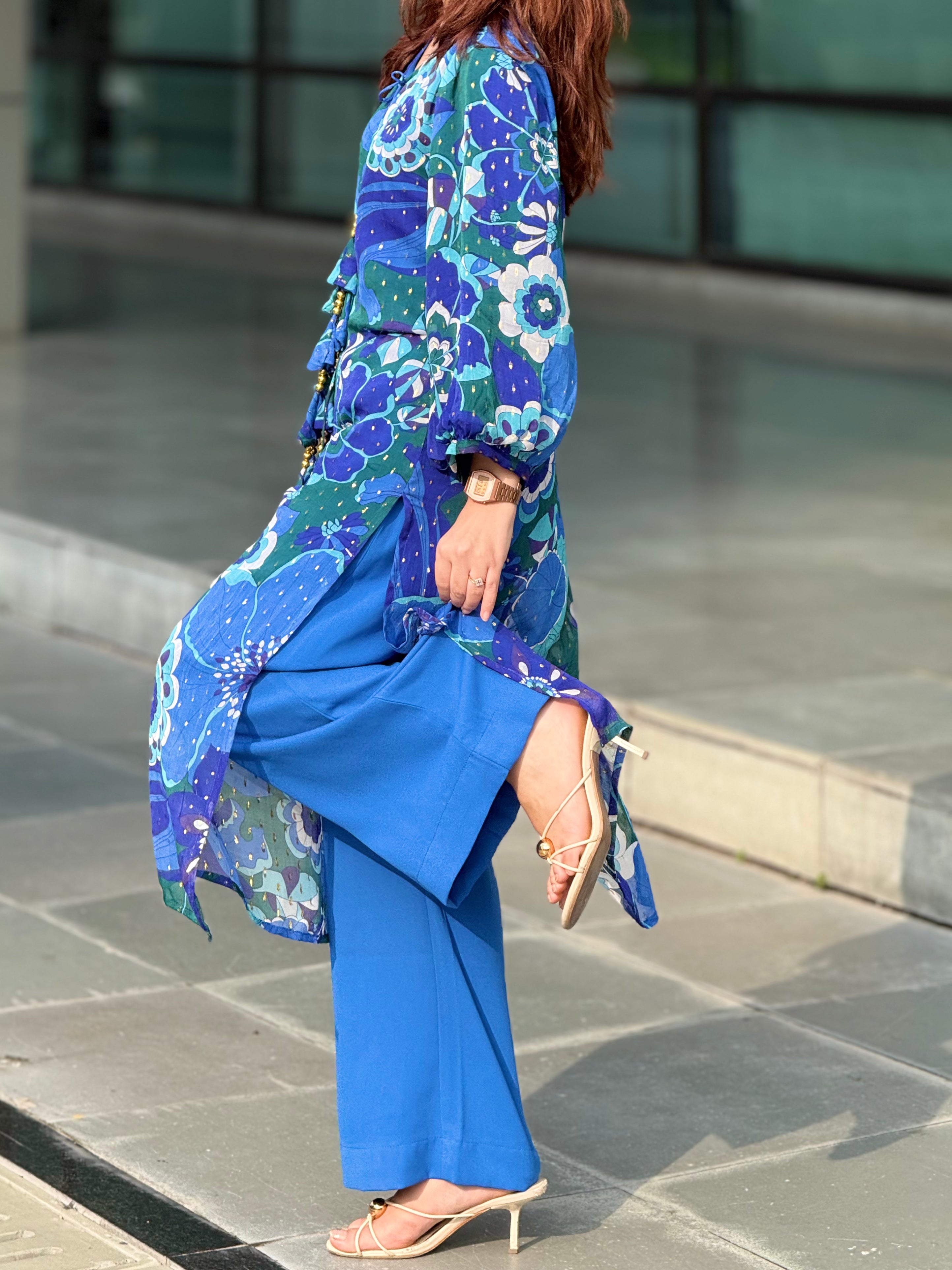 Blooming blue suit set