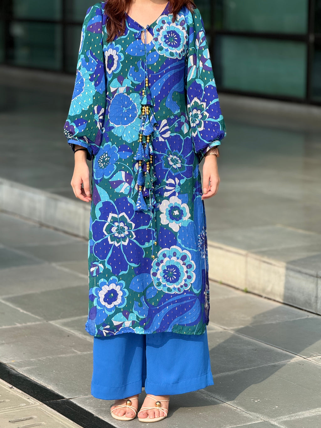 Blooming blue suit set