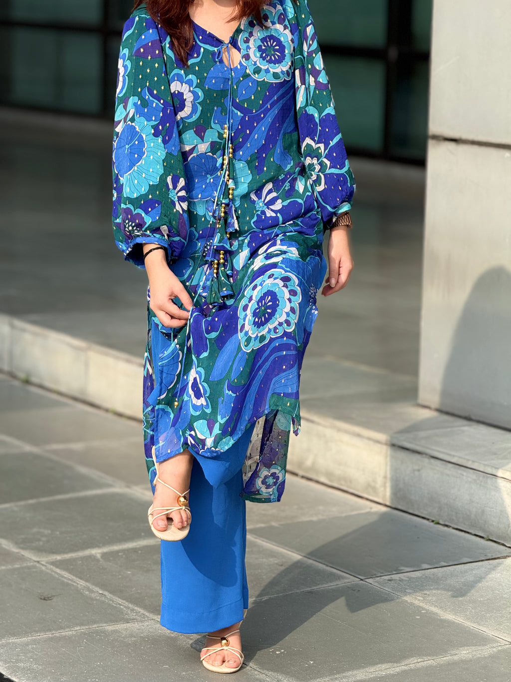 Blooming blue suit set
