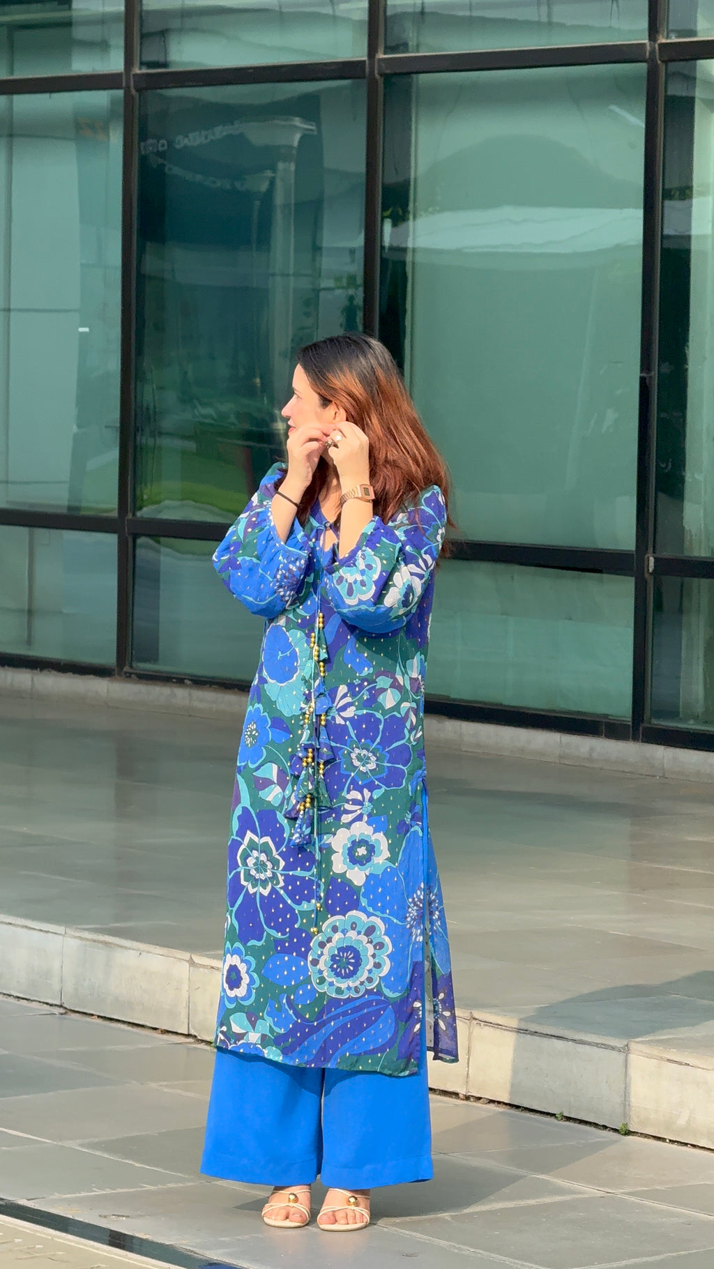 Blooming blue suit set