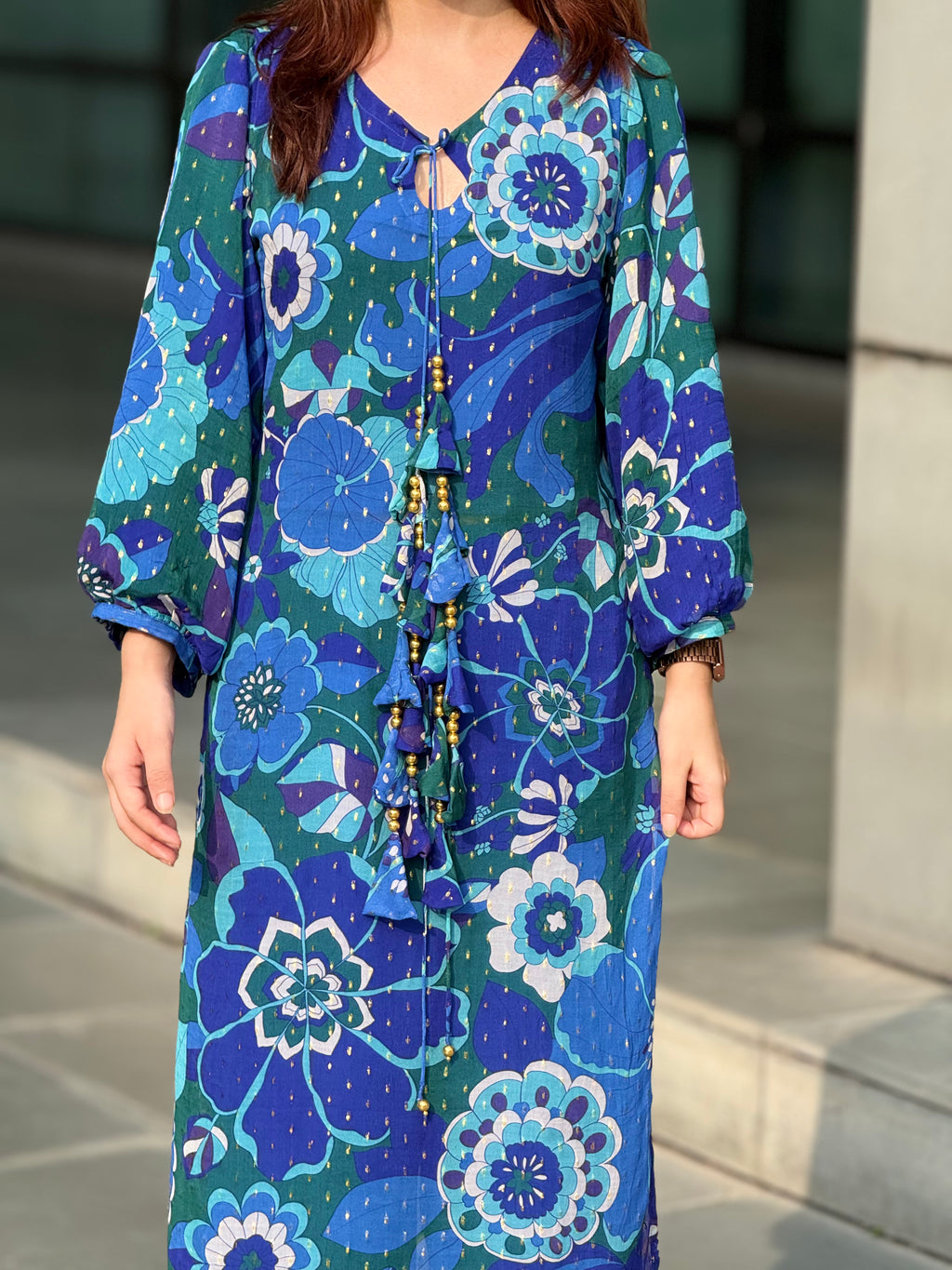 Blooming blue suit set