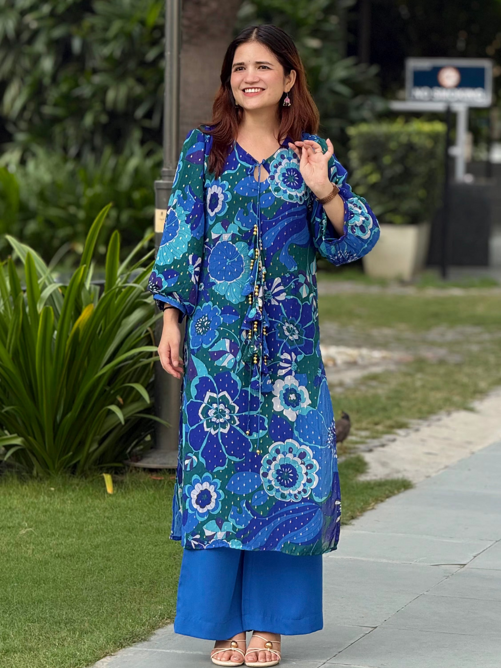 Blooming blue suit set