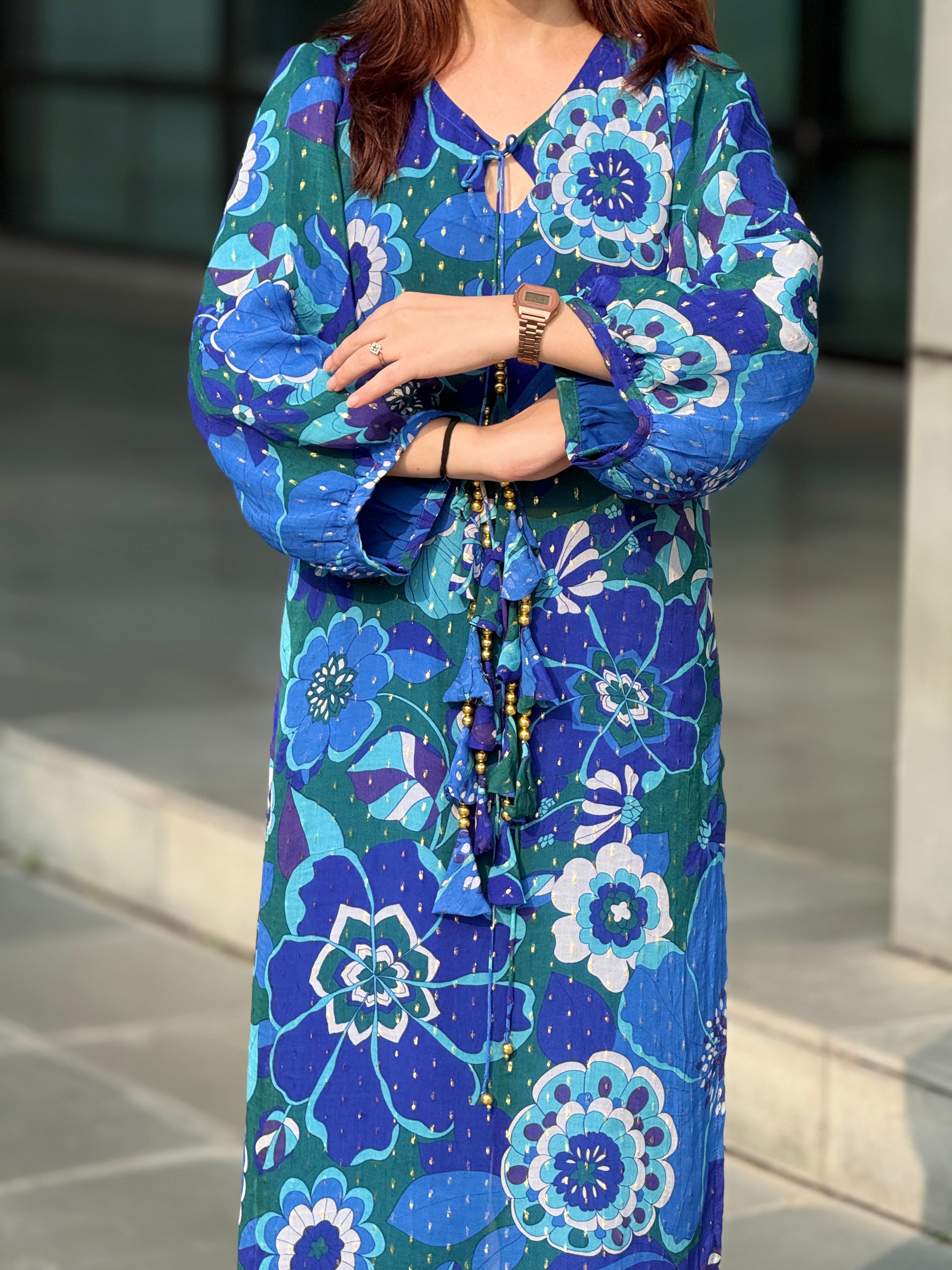 Blooming blue suit set